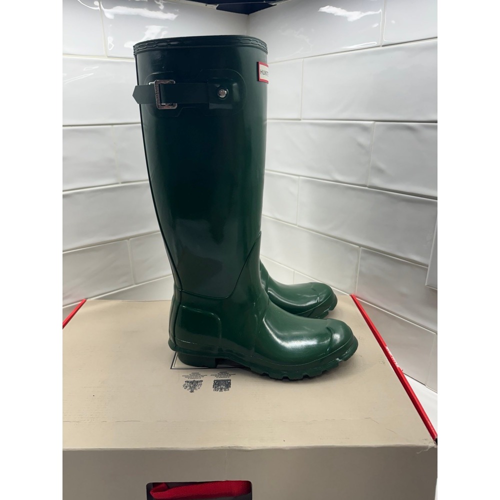 Women's Original Tall Gloss Rain Boots SIZE 7 HUNTER - Picture 5 of 6
